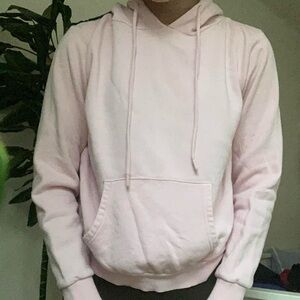Pink Sweatshirt with Relaxed Fit and Drawstring Hood
